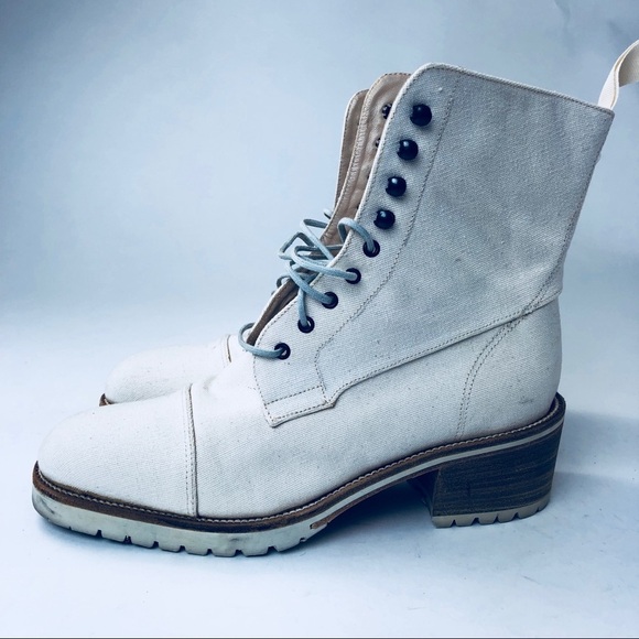 Boots Laced Hand Made in Italy Boots off white - PRET 7.5 - Picture 6 of 8